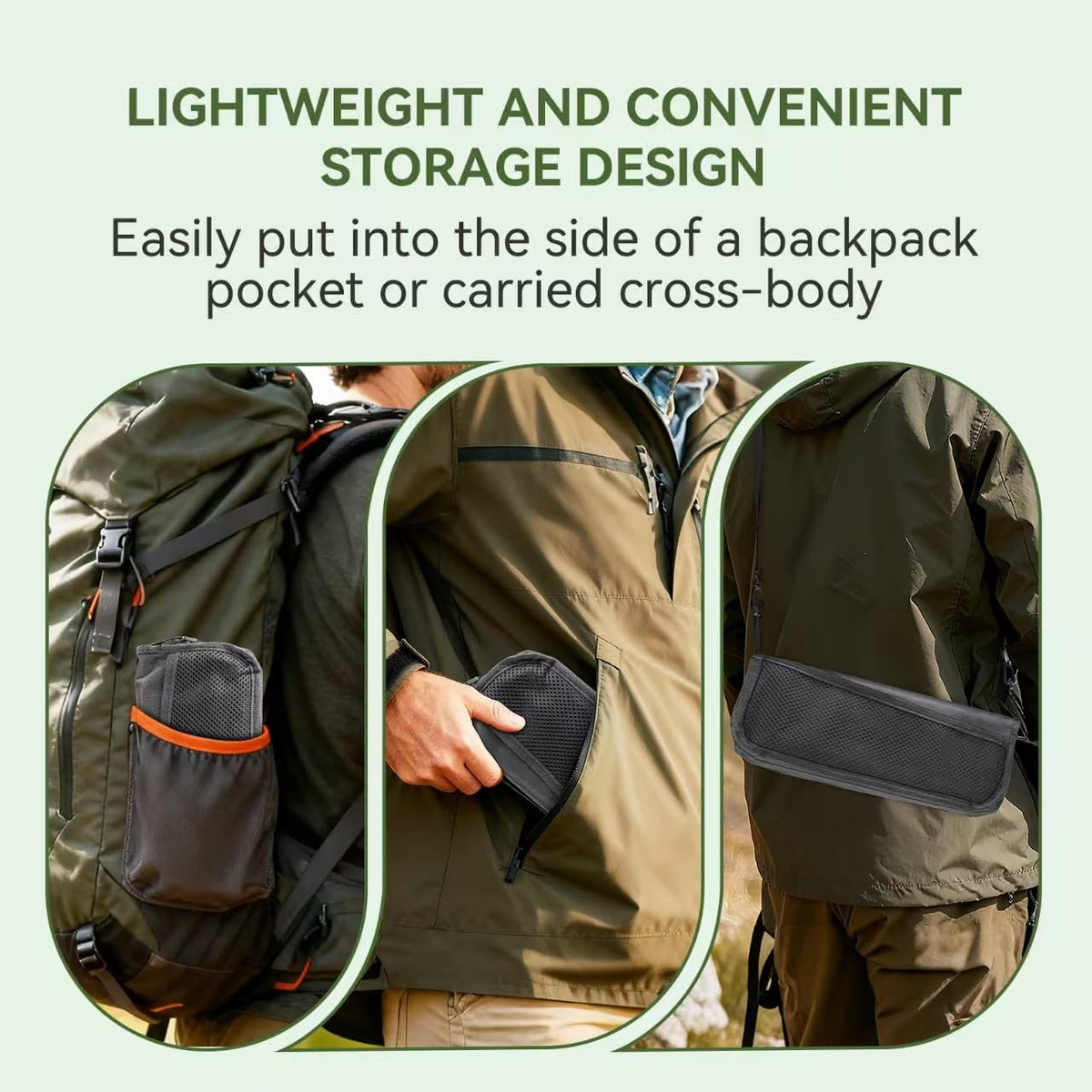 Portable Folding Stool with Dual Storage Pockets Compact Travel Seat