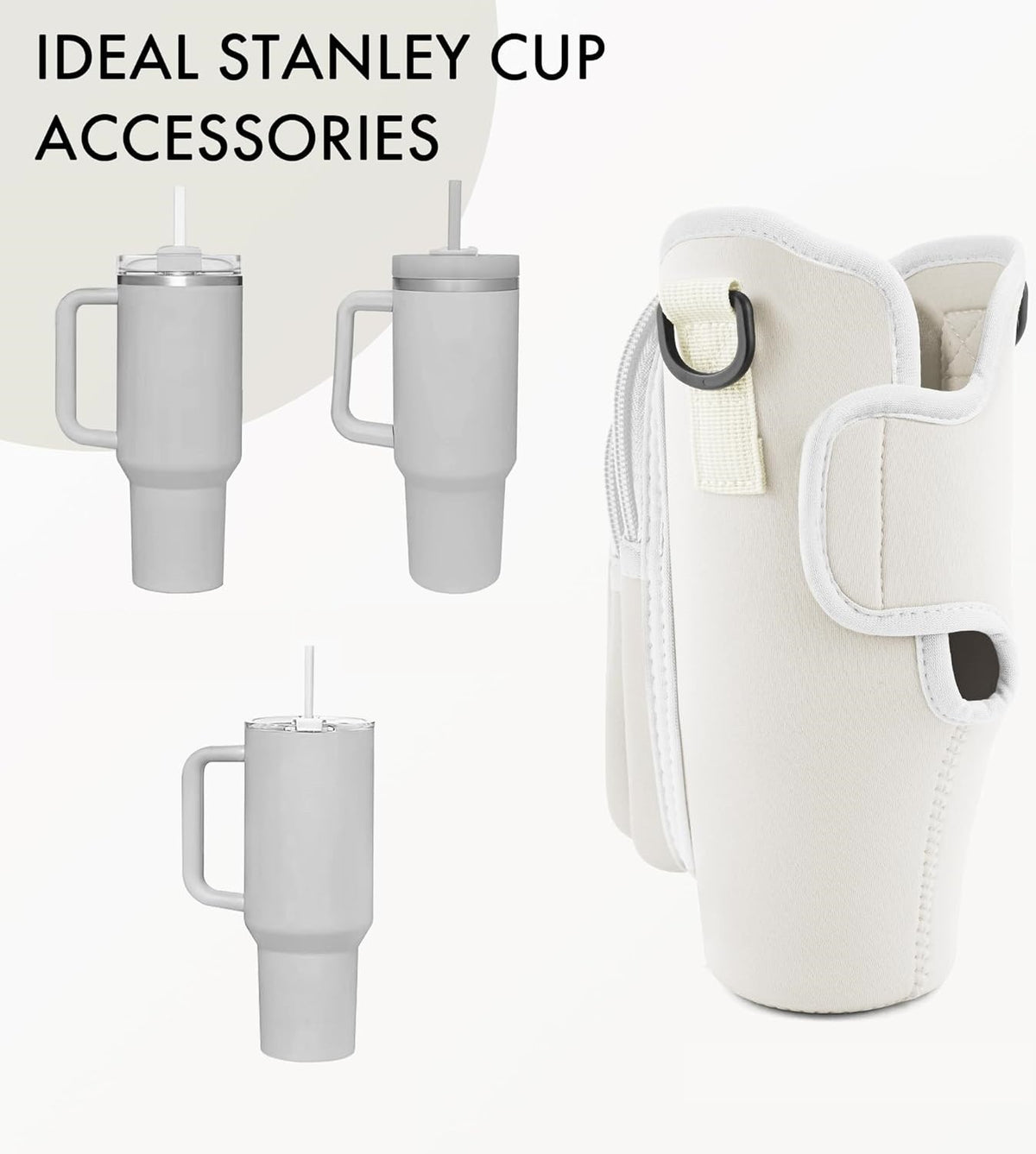 Water Bottle Carrier Bag with Strap for 40oz Stanley Cup Tumbler