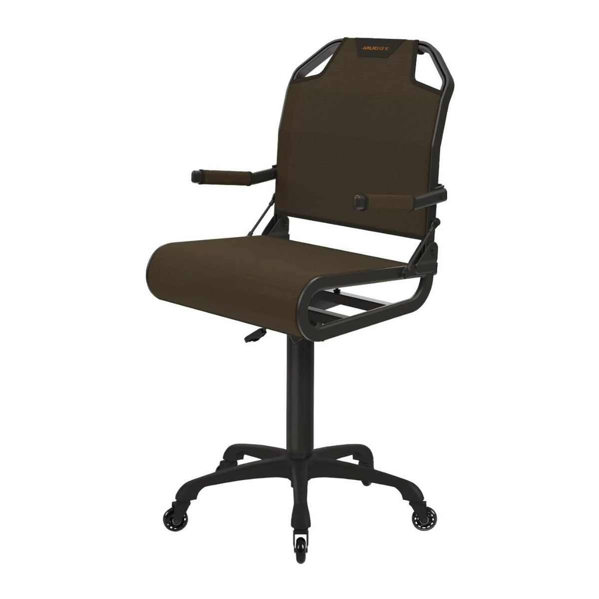 Muddy Swivel Rolling Chair with 360° Adjustable Height - Black