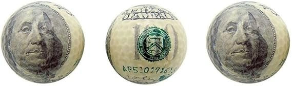 3 Pack Golf Balls - USA Flag, Stars & $100 Styles for Golf Enthusiasts