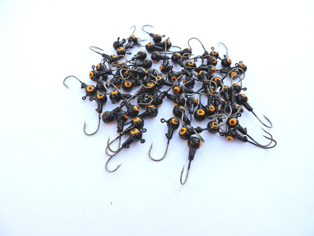 50-Piece Lead Jig Head Fishing Hooks Set - 1/8 oz Crappie Tackle