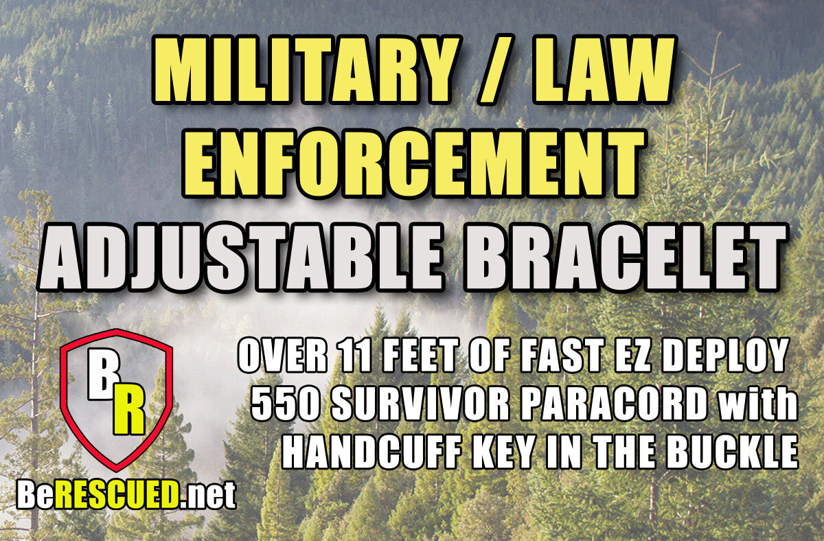 Military Survival Paracord Bracelet with Handcuff Key - Adjustable EDC Gear