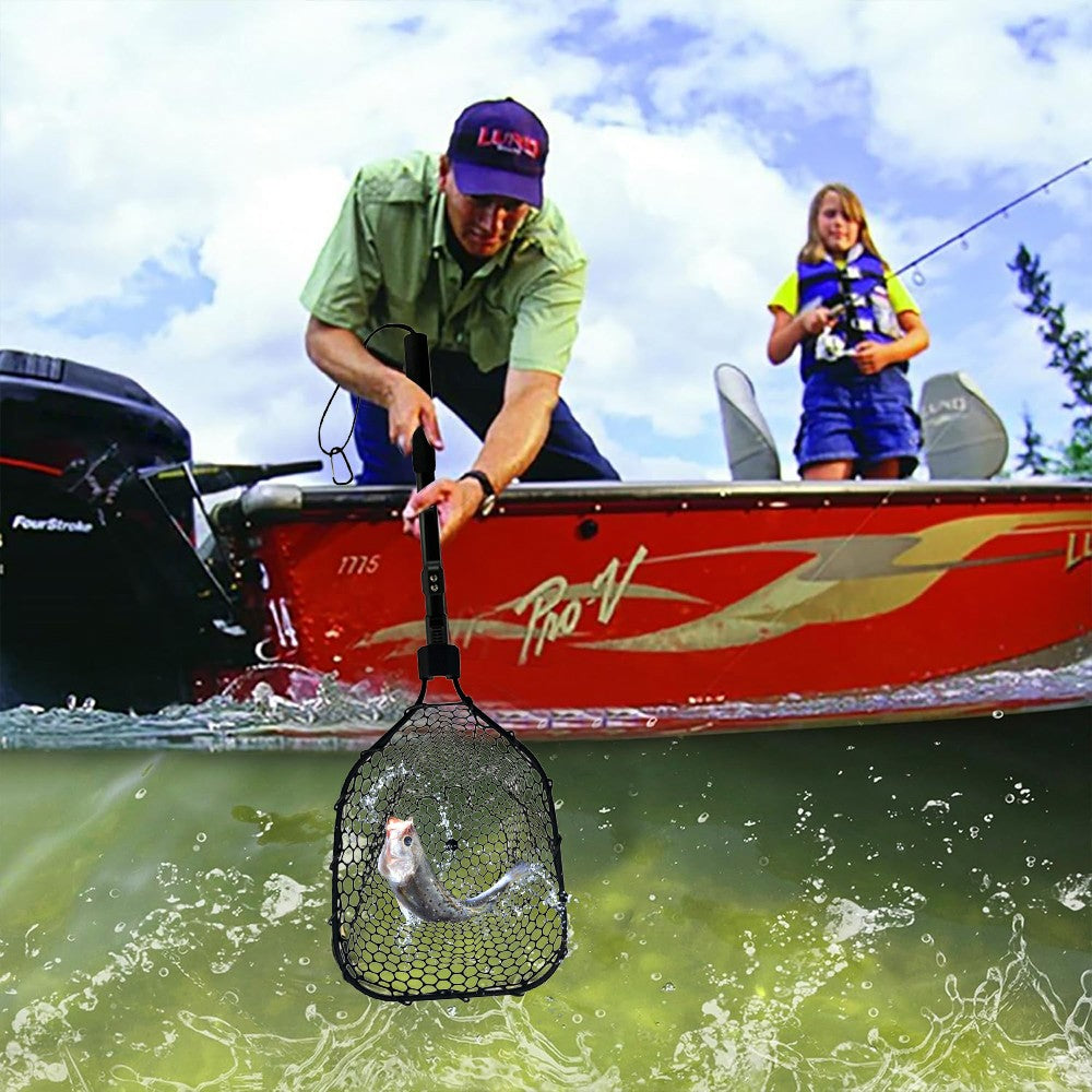 Fly Fishing Landing Net with Soft Rubber Mesh – Lightweight, Collapsible, Durable