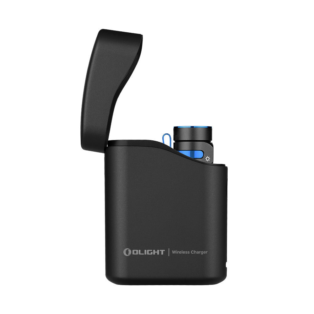 Rechargeable LED Flashlight with Charging Case and Compact Torch - Black