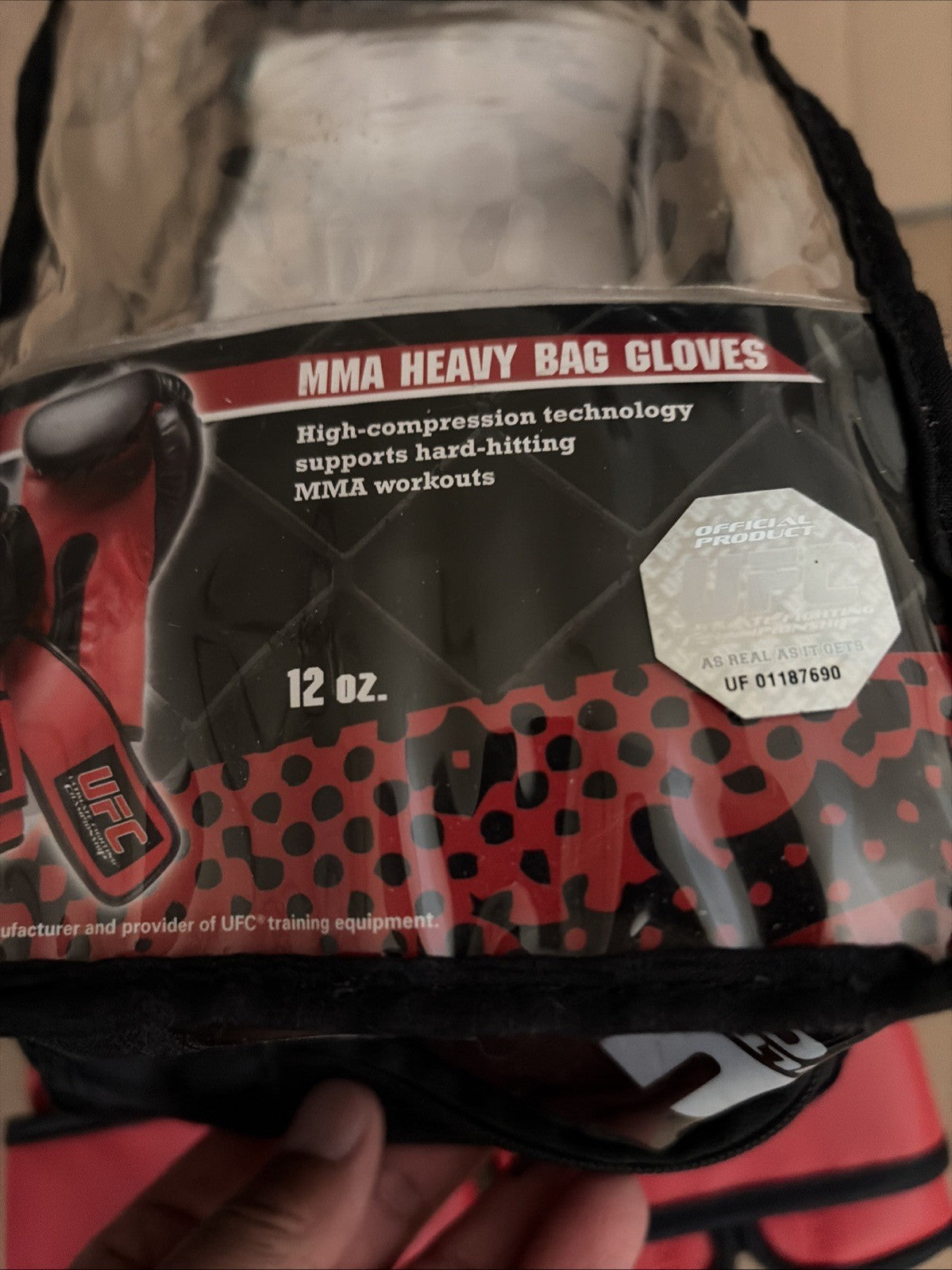 12oz MMA Heavy Bag Gloves for Martial Arts Training - Black and Red