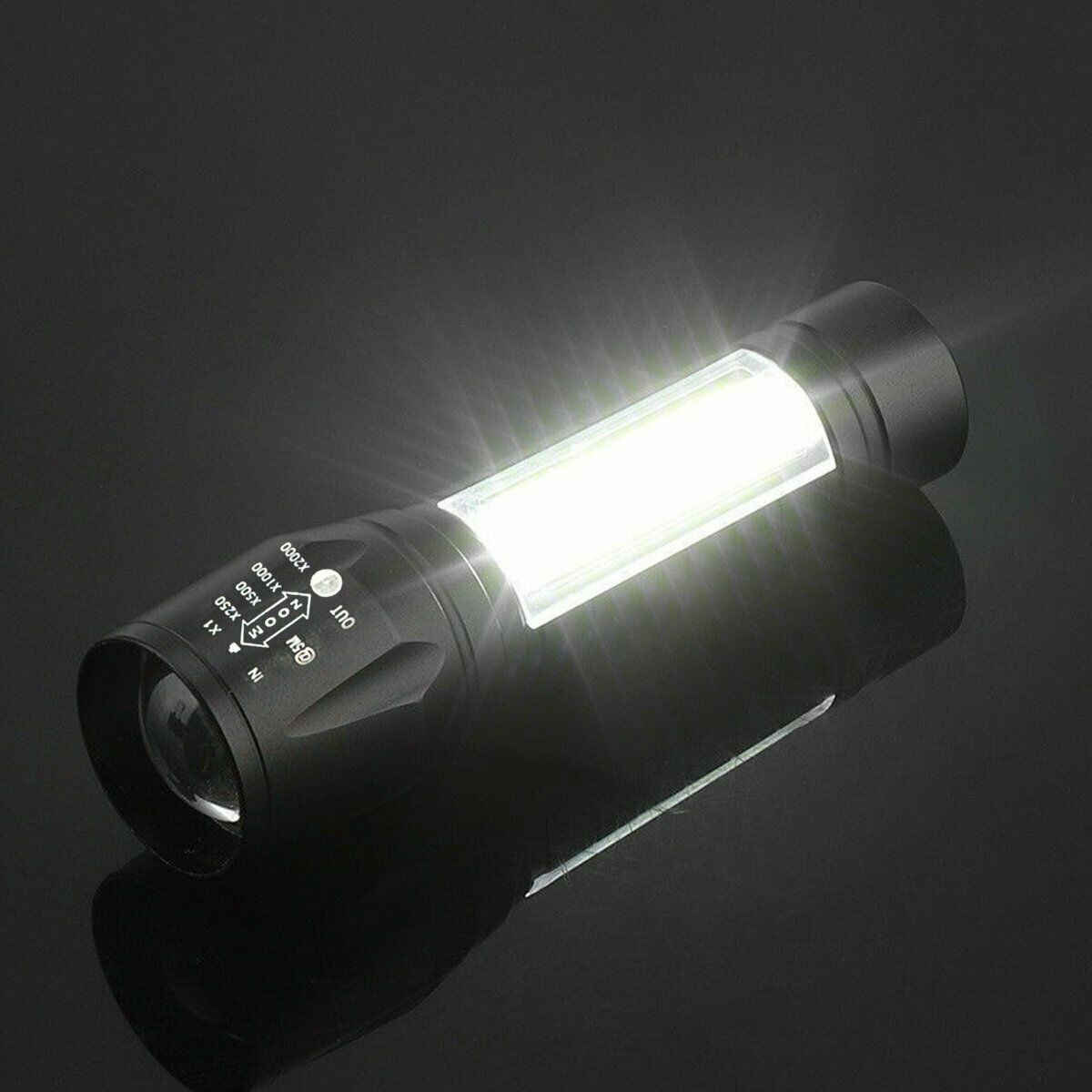 High Lumen Rechargeable Tactical LED Flashlight with Zoom, 95000000LM