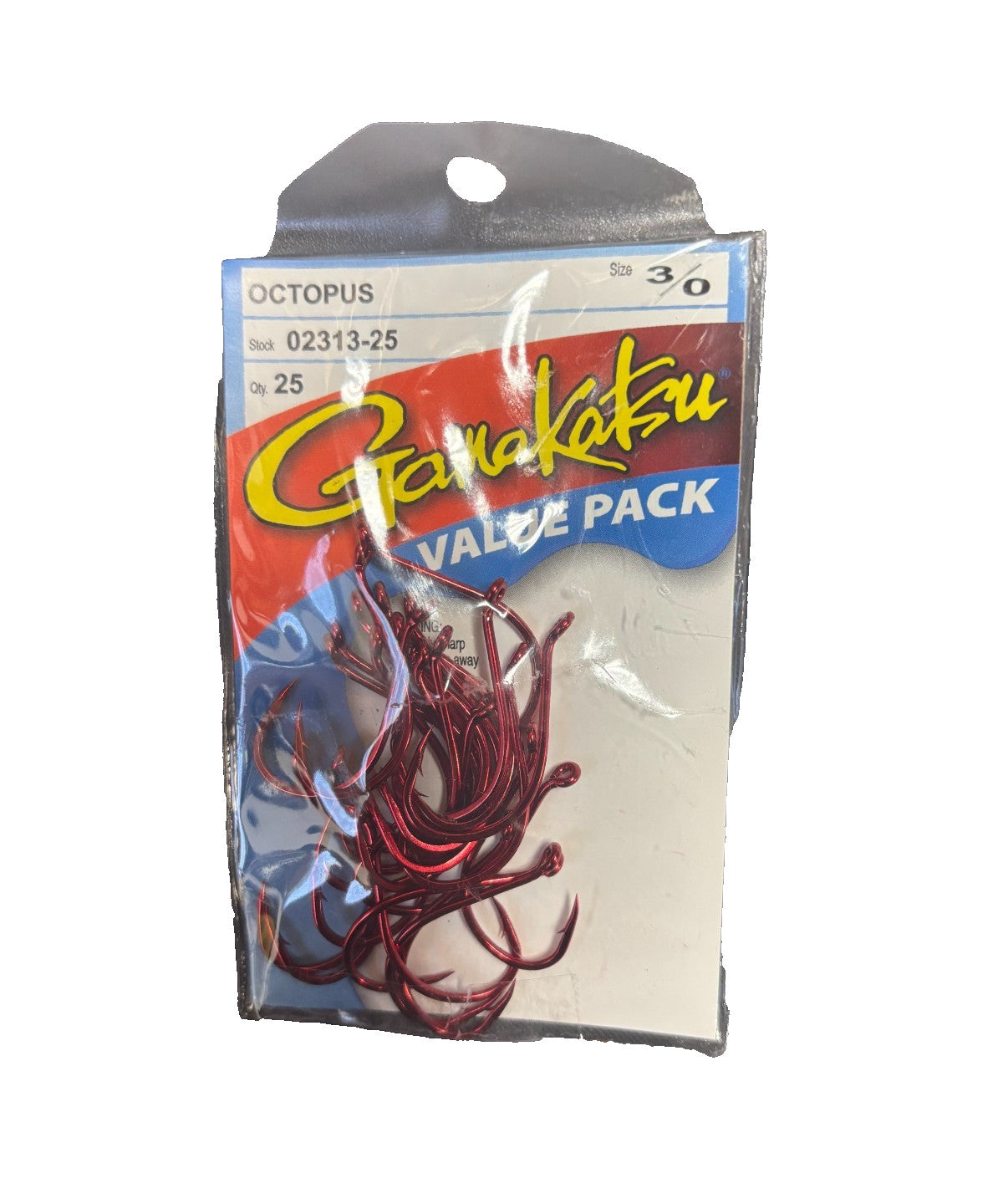 Fishing Hooks Octopus Style Size 3/0 Red Pack of 25 - Gamakatsu