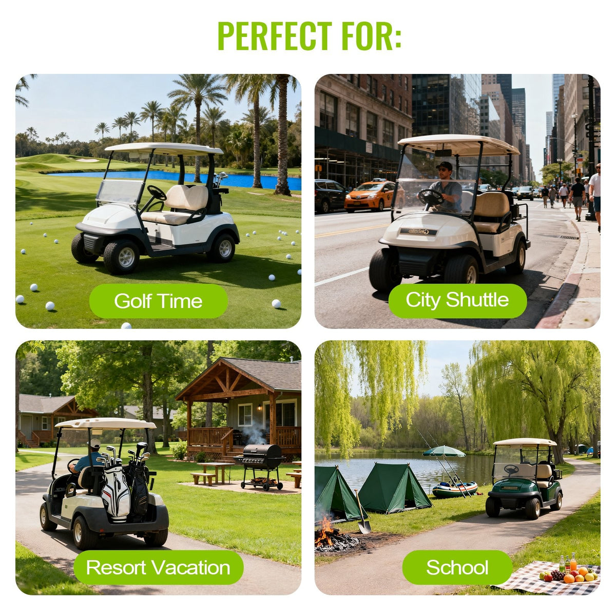 Golf Child Safety Positioner with 5-Point Harness for Golf Carts