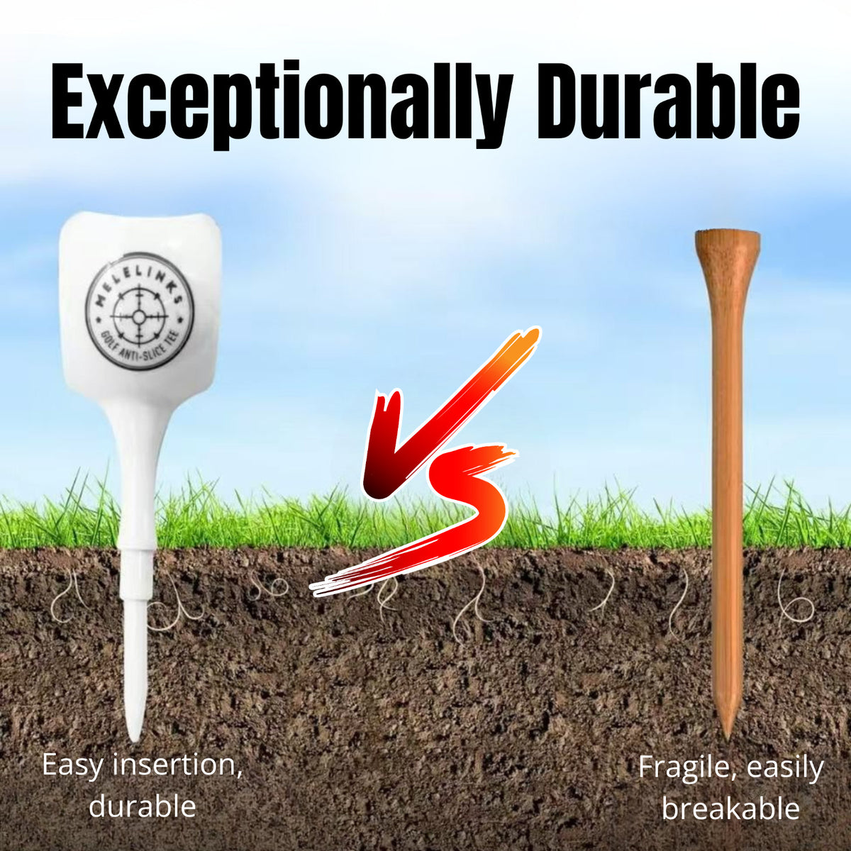 Petal-Design Anti-Slice Plastic Golf Tees - 4 Pack, Stable & Durable