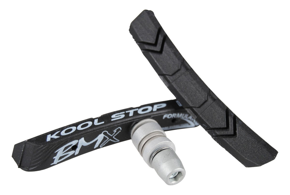 BMX V-Brake Brake Pads - Black, Threaded, Contour Design, Pair