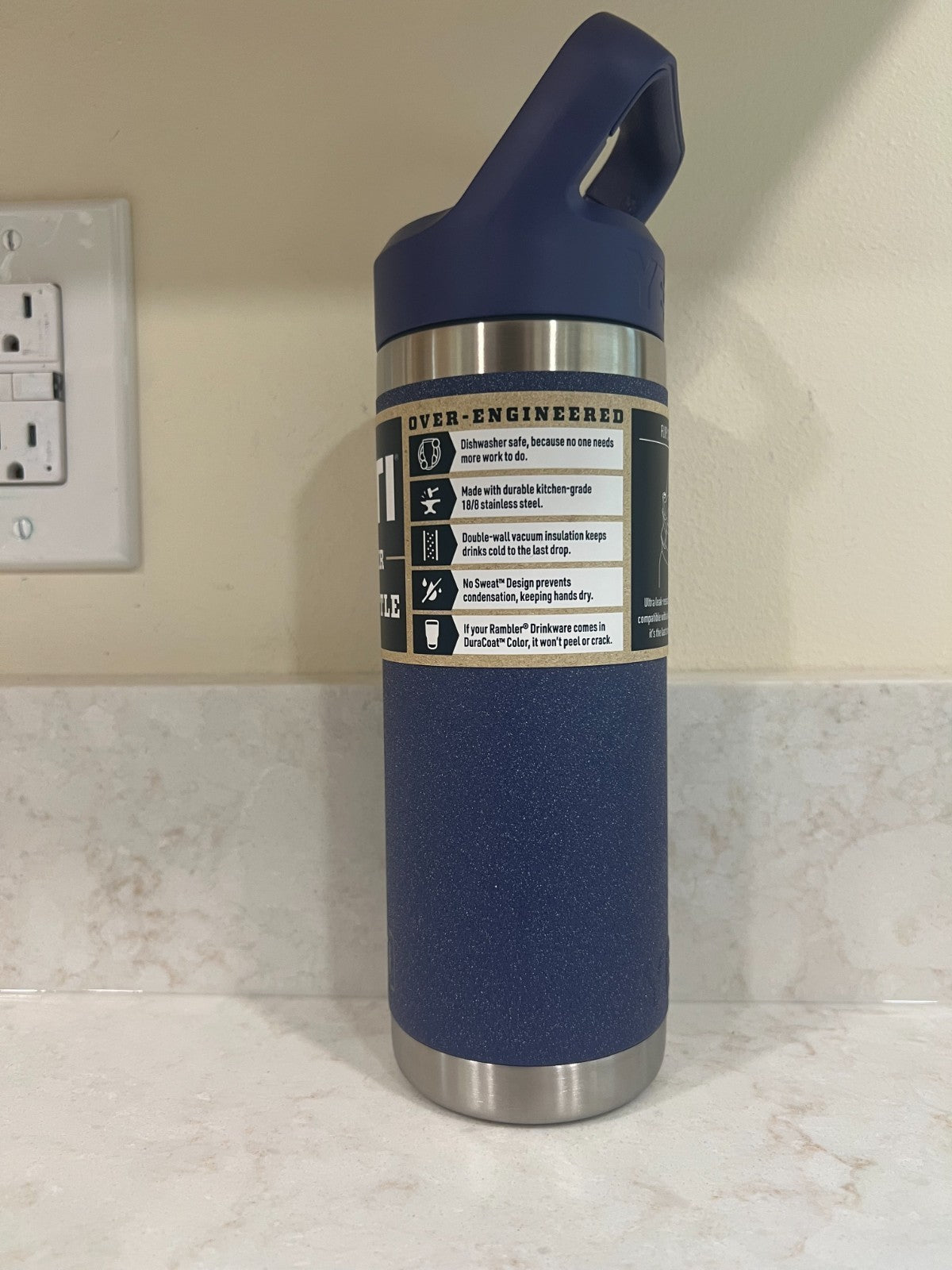 YETI Rambler 18oz Moon Dust Water Bottle with Straw Lid - Insulated Drinkware