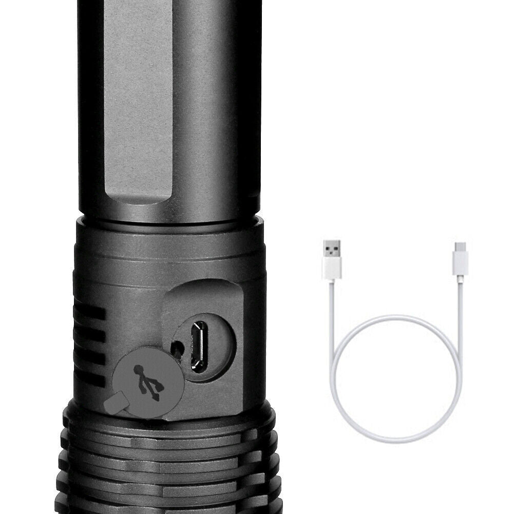 Super-Bright 90000LM LED Tactical Flashlight with Rechargeable Battery