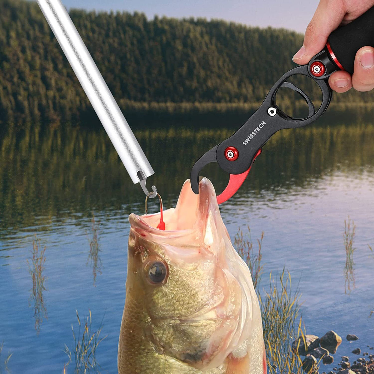 Fishing Tool Kit with Fish Lip Gripper Scale and Accessories - Lightweight, Corrosion-Resistant