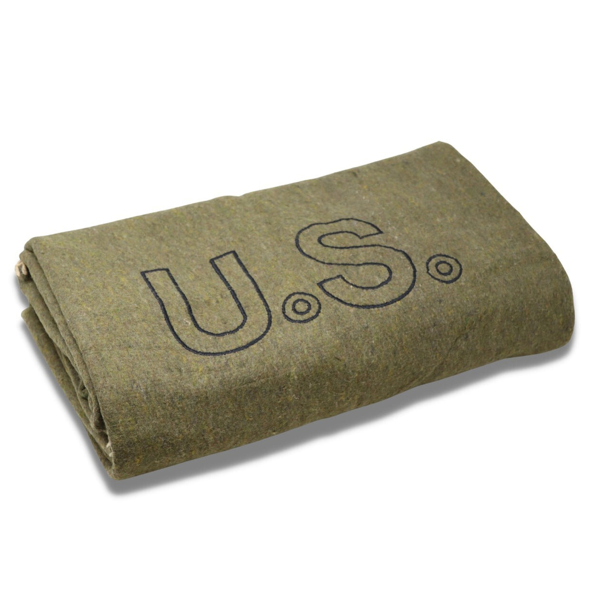 GI Style Wool Blanket with US Logo, Fire Retardant, 90x64 Inches - Olive Drab
