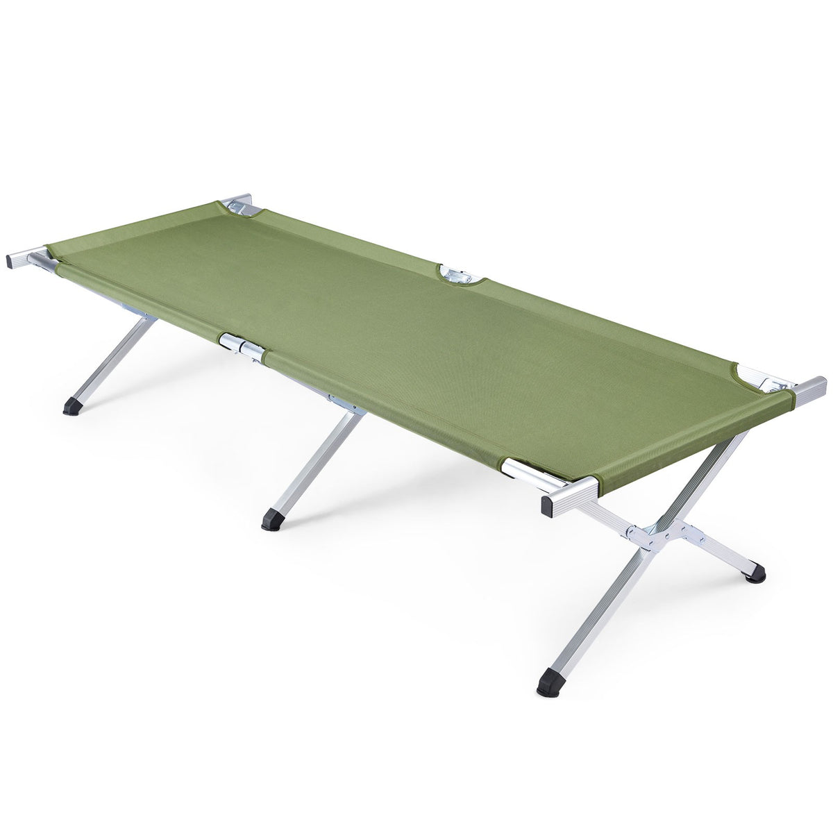 Portable Camping Cot 75 Inch Folding Bed Military Green Outdoor Bed