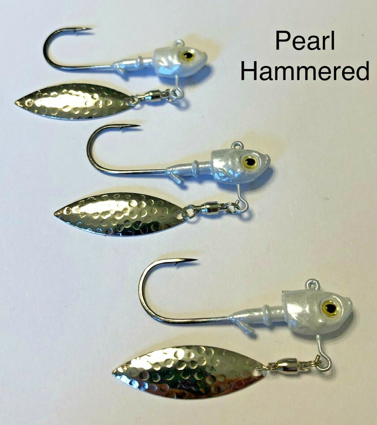 Herring Head Underspin Jig Heads for Bass, Walleye, Striper with 3D Eyes & Gamakatsu Hooks
