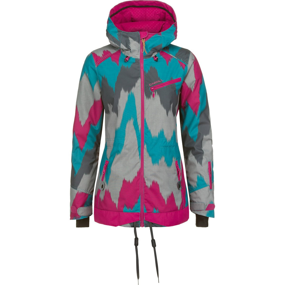 Women's Insulated Snowboard Jacket Pink AOP - Waterproof Winter Coat