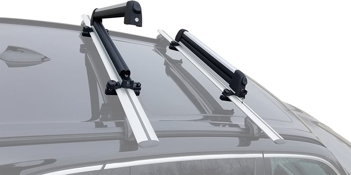 Ski & Snowboard Roof Rack Carrier Fits Most Cross Bars - Holds 6 Skis or 4 Snowboards