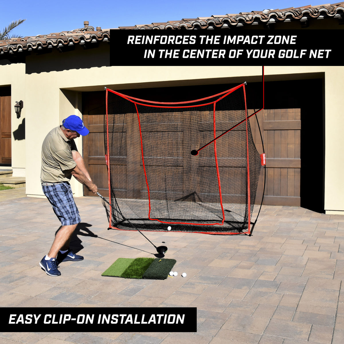 Golf Practice Net Extender - Universal 6' x 4' Clip-On Attachment for 7' and 10' Golf Nets