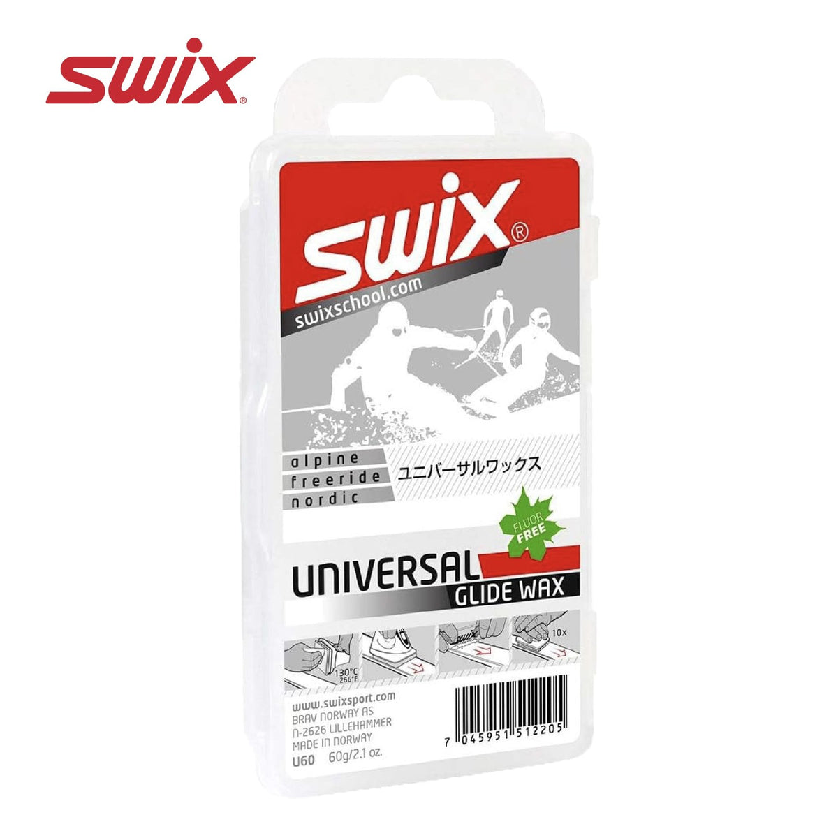 Universal Ski & Snowboard Glide Wax Bar All Snow Conditions Non-Fluoro