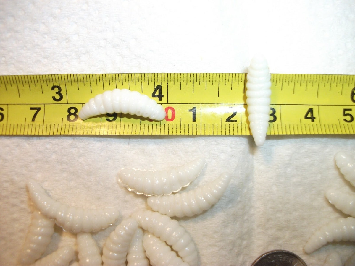 Glow in Dark Soft Plastic Wax Worms & Maggots for Ice Fishing Crappie Trout