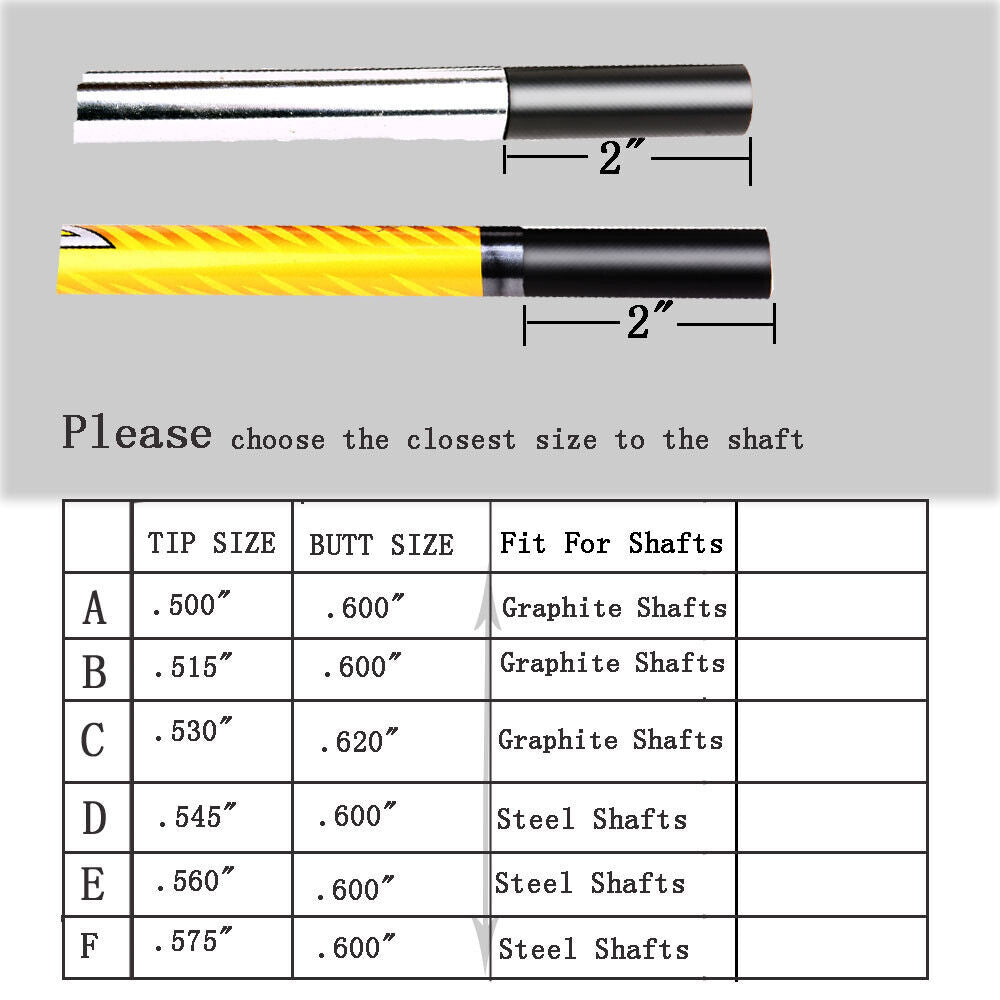 Golf Shaft Extenders 10Pcs Set for Steel & Graphite Shafts - Custom Lengths