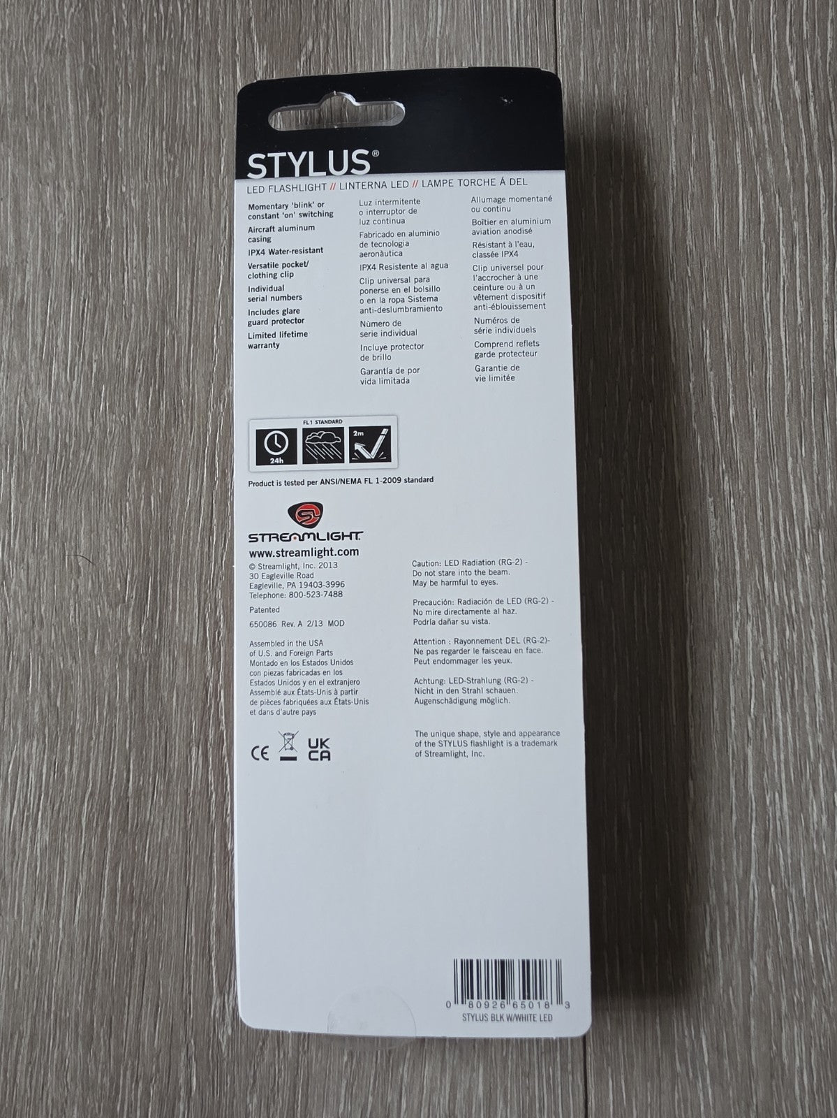 Streamlight Stylus Penlight Black and White LED Compact Flashlight