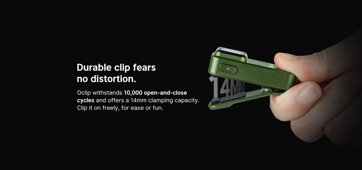 LED Clip-On Flashlight with White and Red Light - 300 Lumens, OD Green