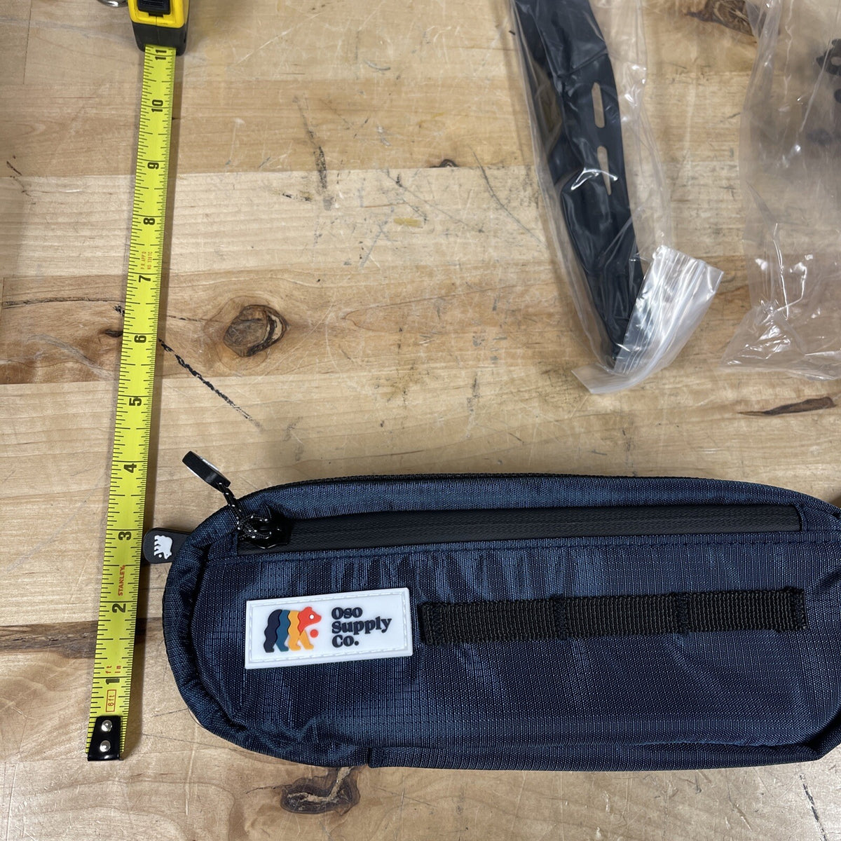 Waterproof Waxed Canvas Bike Frame Bag with Dual Storage Navy Blue