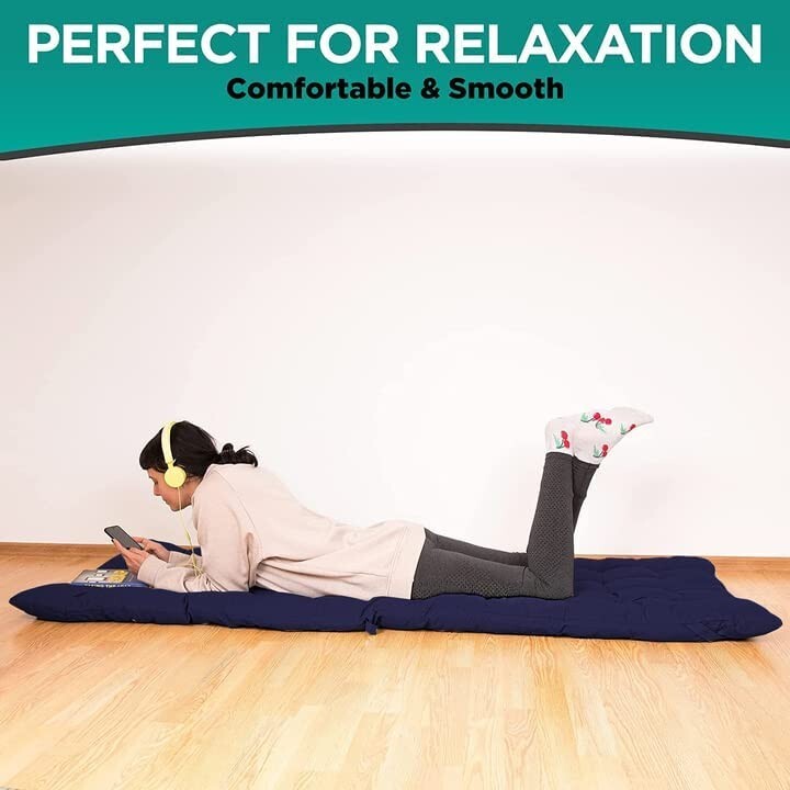 Thick Camping Mattress Pad Cushion for Outdoor Sleeping - Blue