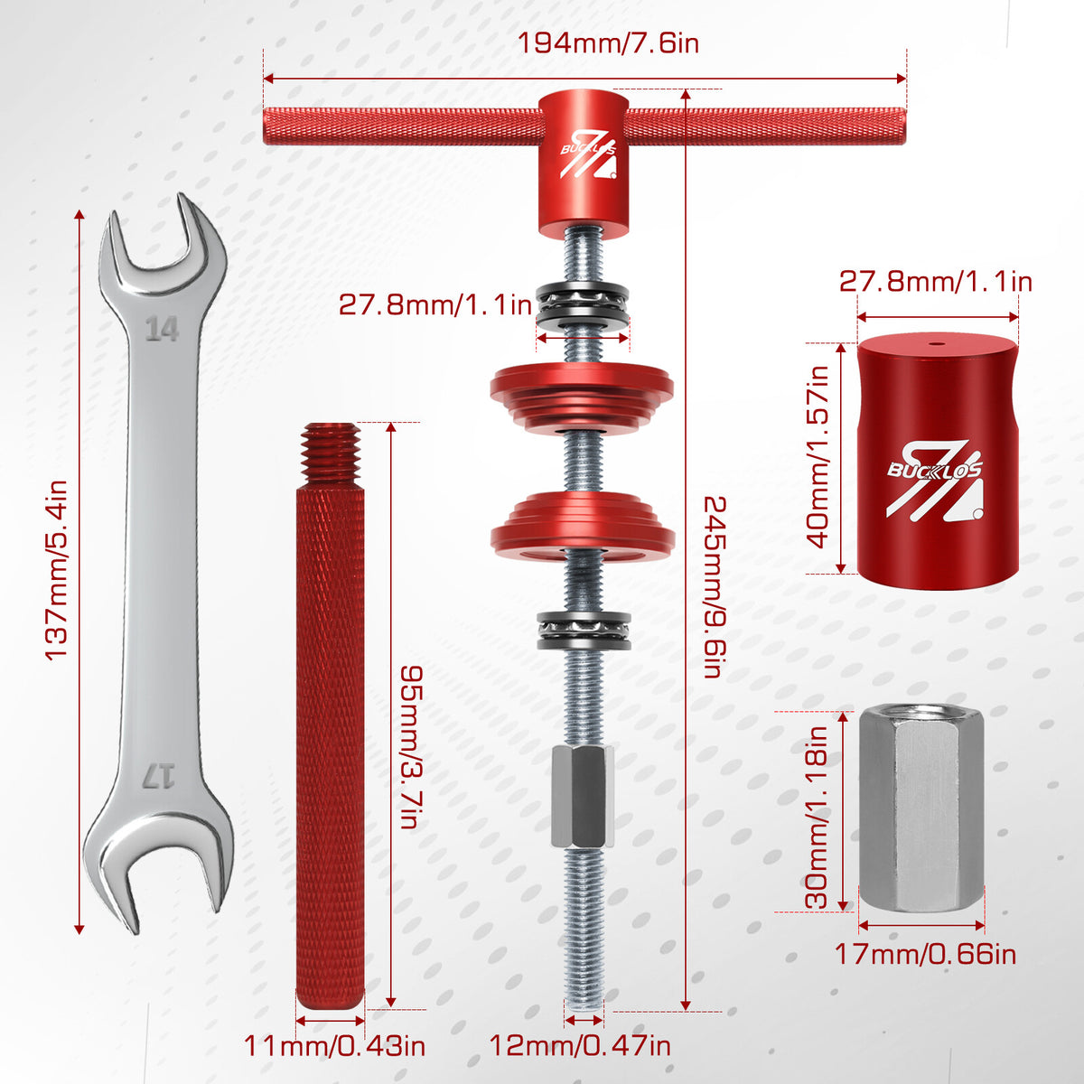 Bicycle Bearing Press Tool Headset Bottom Install Tool for BB86 - Alloy & Steel