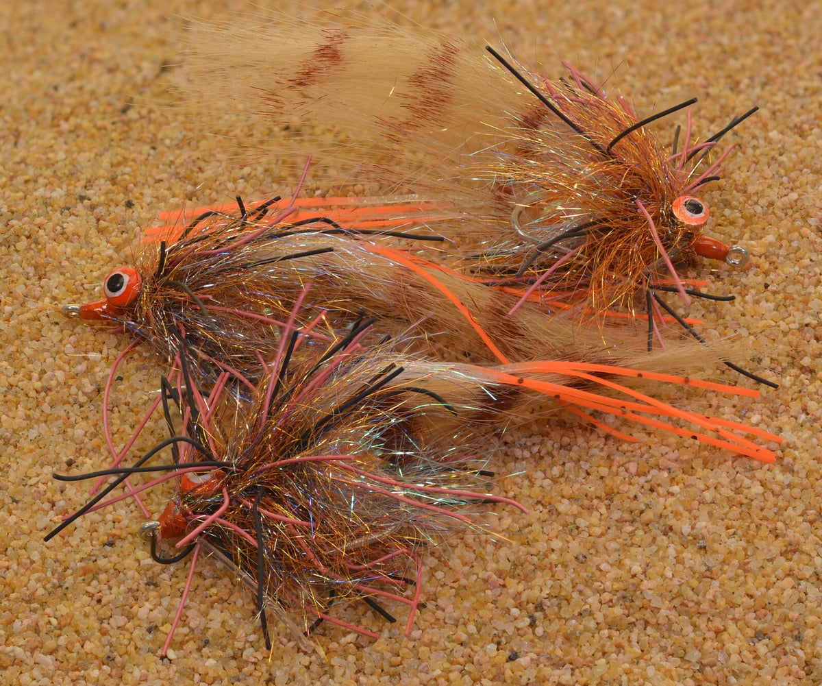 Fly Fishing Shrimp Pattern Flies - Multiple Colors, Mustad Hook #2