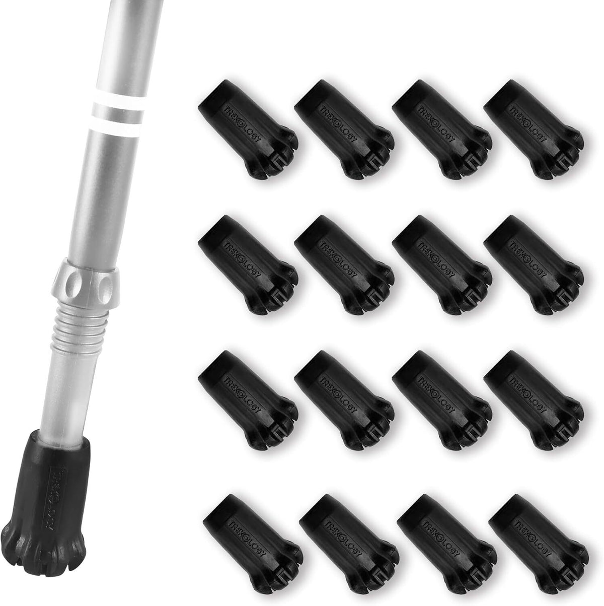 Hiking Pole Rubber Tips Accessories Set for Trekking Poles - Multiple Sizes