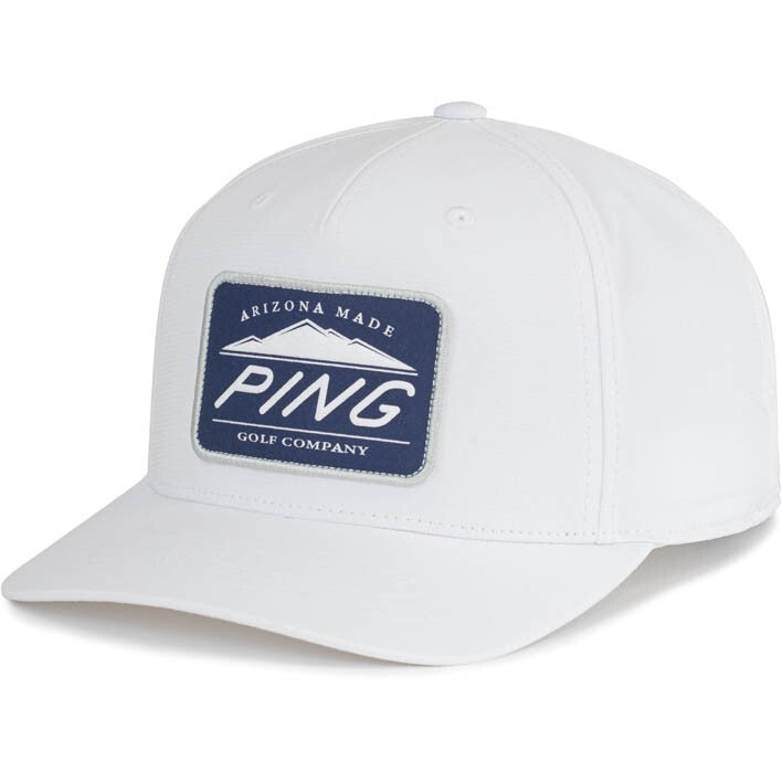 Ping Camelback Patch White Navy Adjustable Snapback Hat Cap