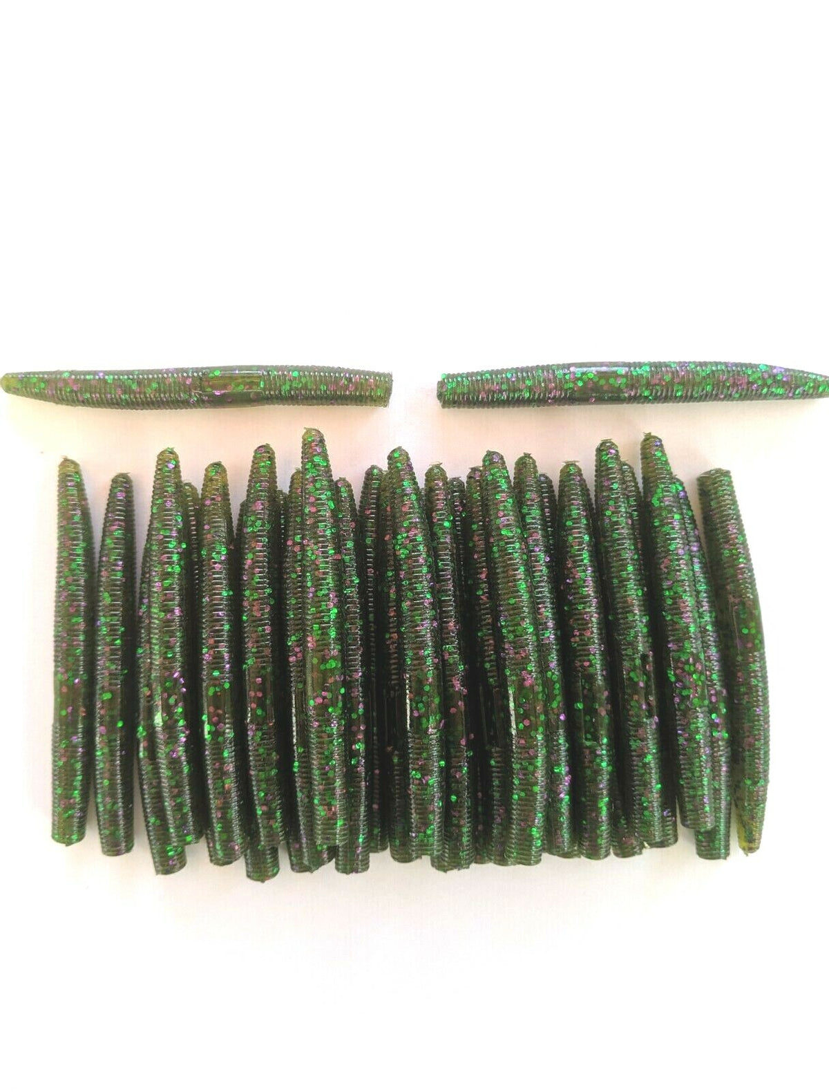 50 Pack Watermelon Candy Soft Plastic Worms for Bass Fishing - Senko Style USA Made