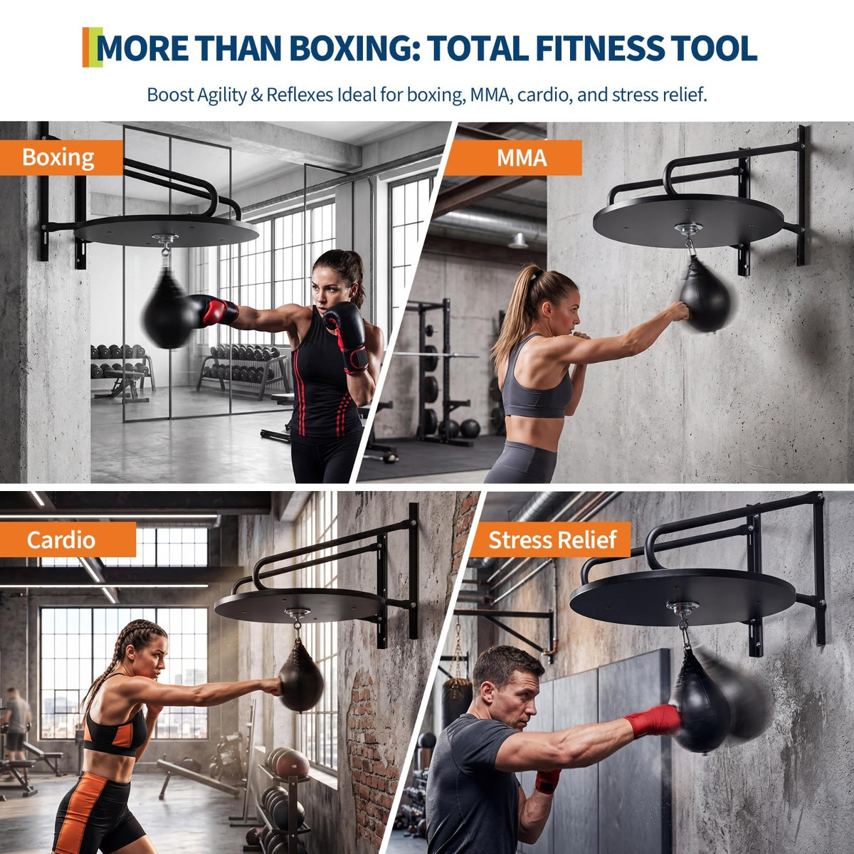 24 Inch Heavy Duty Wall Mount Speed Bag Platform Kit for Boxing Training