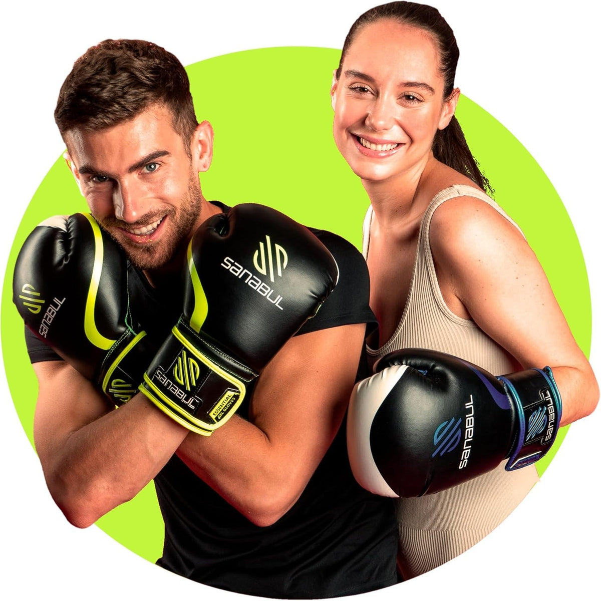 Black and Green Boxing Gloves 12 Oz Gel Impact Protection for Fighters