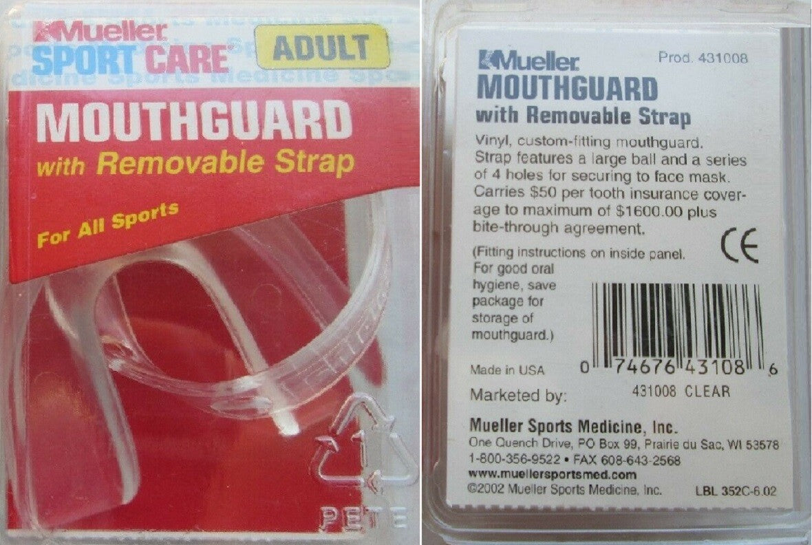 Adult Sports Mouthguard with Removable Strap - Pack of 4