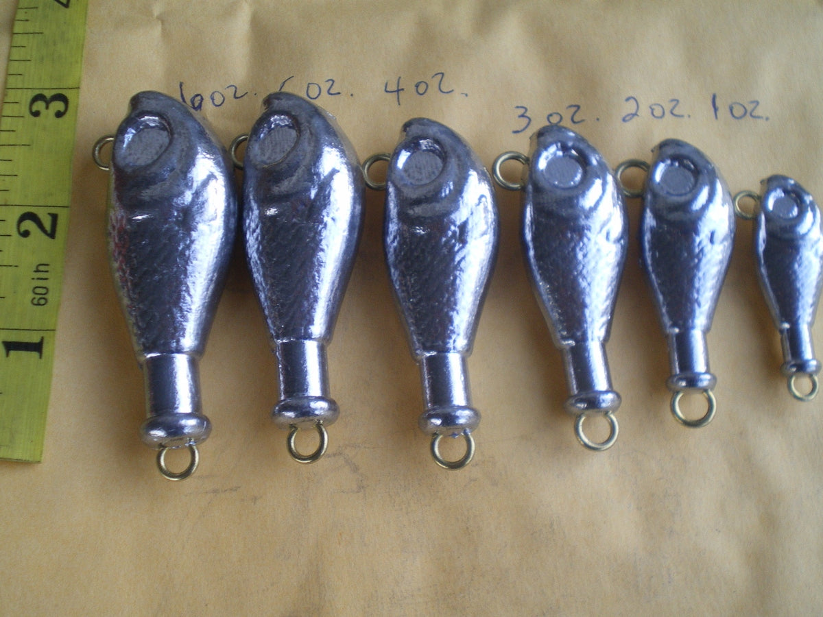 7 Pcs Unpainted Fish Head Rig Fluke Jig Lure 2 Oz for Fishing Tackle
