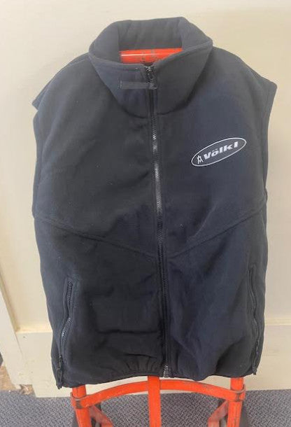 Fleece Vest for Men Women - Medium Black Microfleece Outdoor Layer