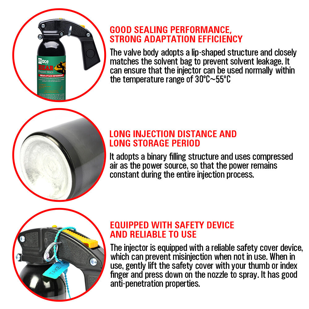Bear Repellant Spray 16 oz with Safety Rack - Outdoor Self Defense