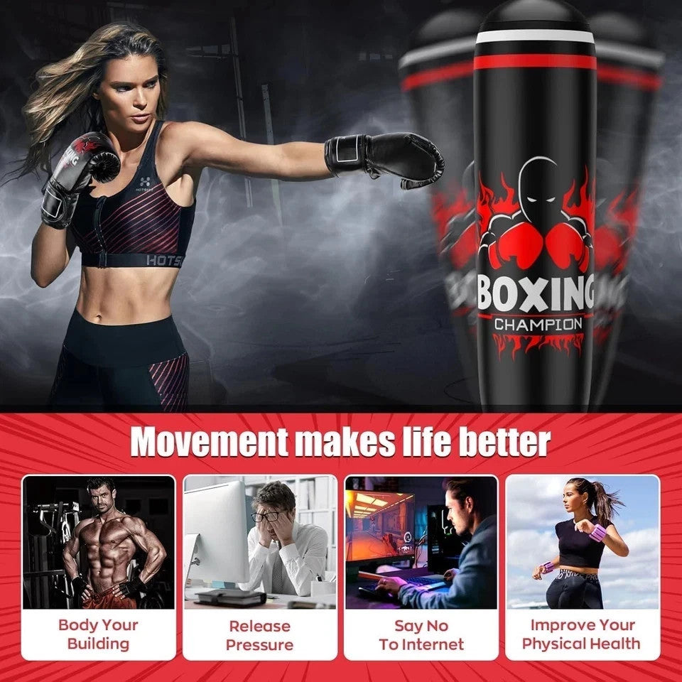 Adult Freestanding Punching Bag with Stand - 70 Inch Boxing Kickboxing Equipment