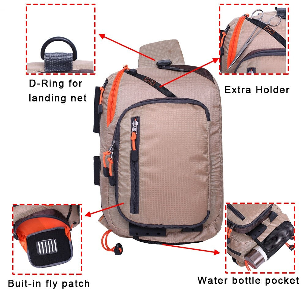 Fishing Tackle Backpack with Multiple Storage Compartments and Adjustable Shoulder Strap
