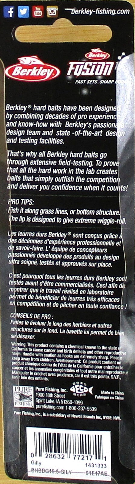 Berkley Crankbait Lures 2.5 Inch 11/16 Oz Rattle Deep Water Fishing Baits