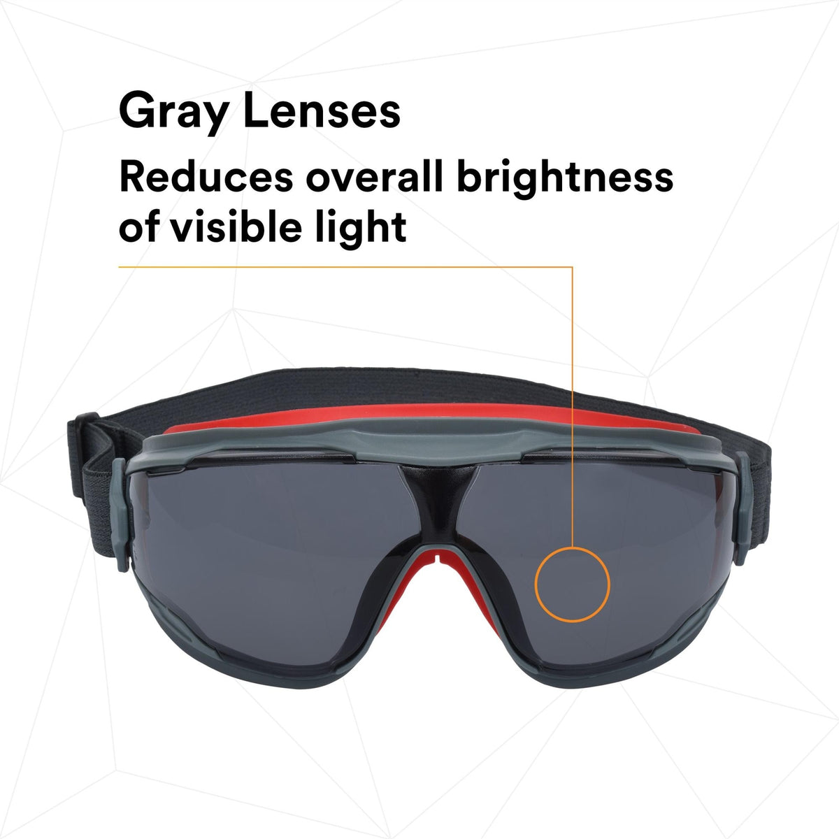 3M GoggleGear 500 Series Anti-Fog Safety Goggles Gray Scotchgard