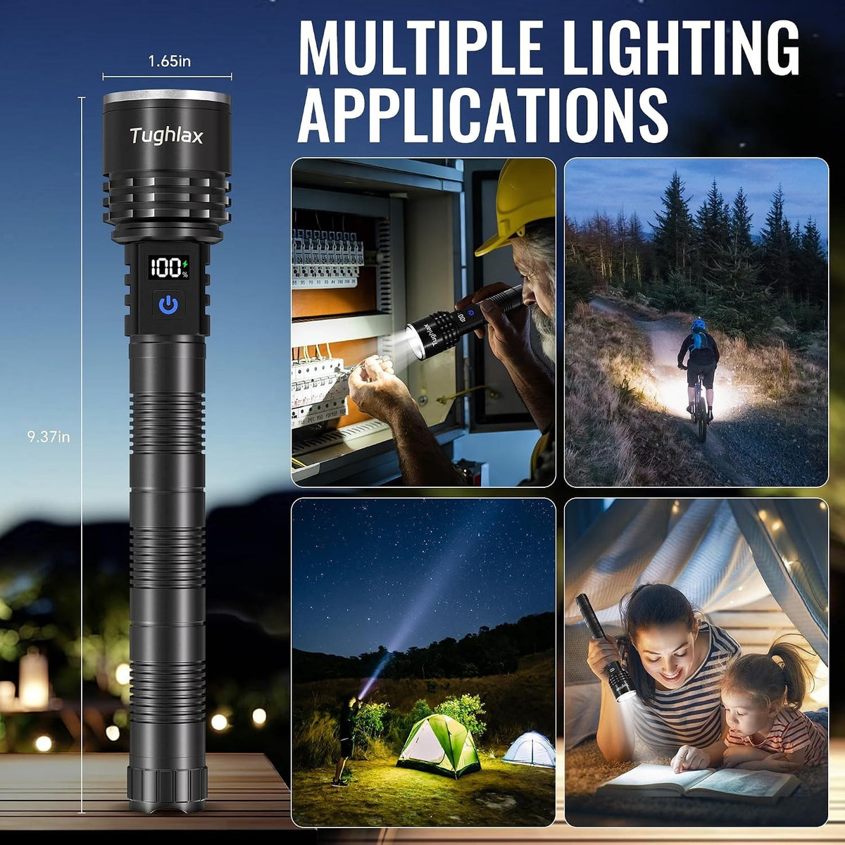 Rechargeable LED Flashlights 2Pack - Super Bright Zoomable Tactical Torch