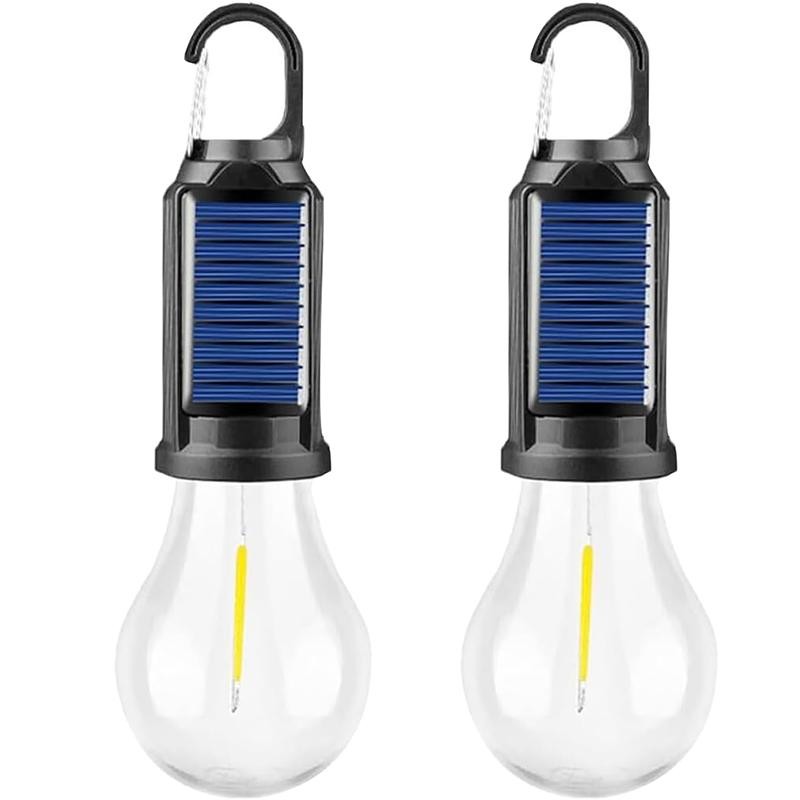 Solar LED Camping Light - Rechargeable Waterproof Hook Lantern for Hiking Emergency