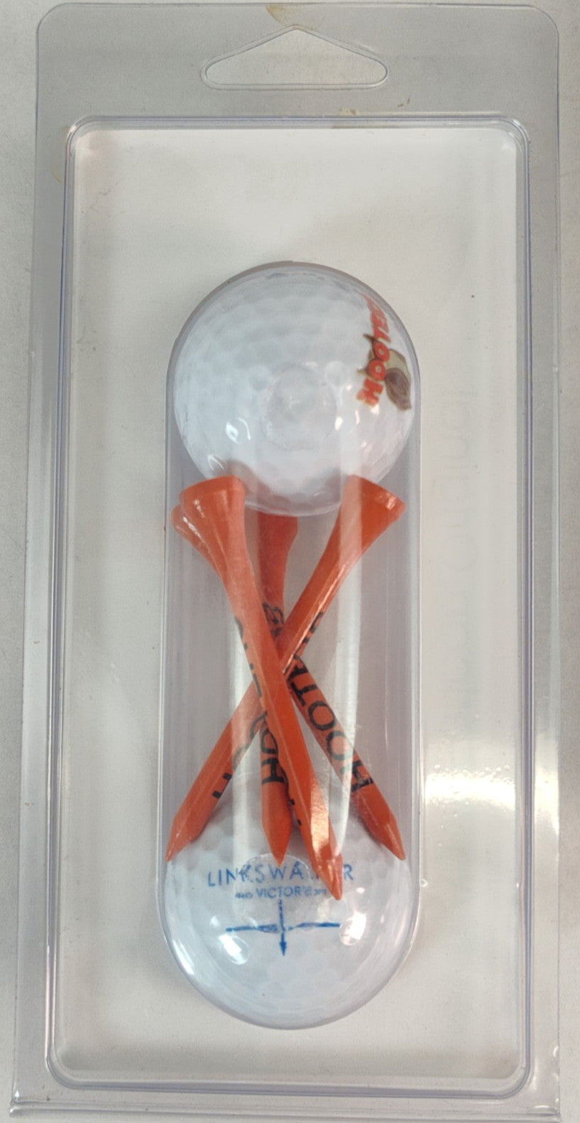 Golf Balls and Tees Set - Hooters White Golf Balls & Orange Tees Pack