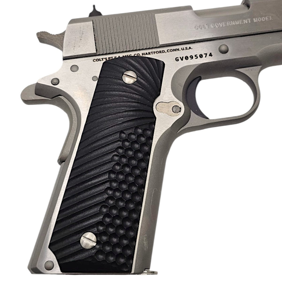 1911 Pistol Grips G10 Sunburst Texture Full Size Ambidextrous Black