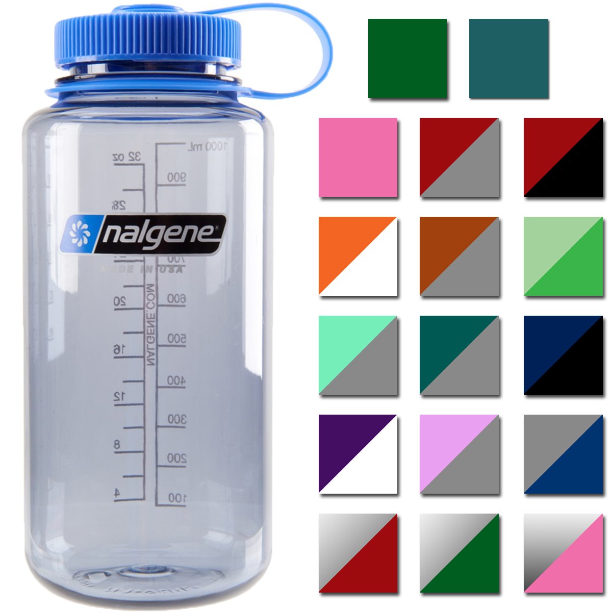 32 oz Wide Mouth Water Bottle with Tritan Plastic - BPA Free, Durable